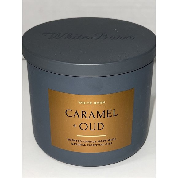 Bath & Body Works 14.5oz. *CARAMEL & OUD* 3 Wick TEST Candle NEW - Picture 1 of 13